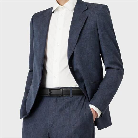 Mens Leather Ratchet Belt Adjustable Click Buckle Dress Casual Work Gift Box - Picture 4 of 7